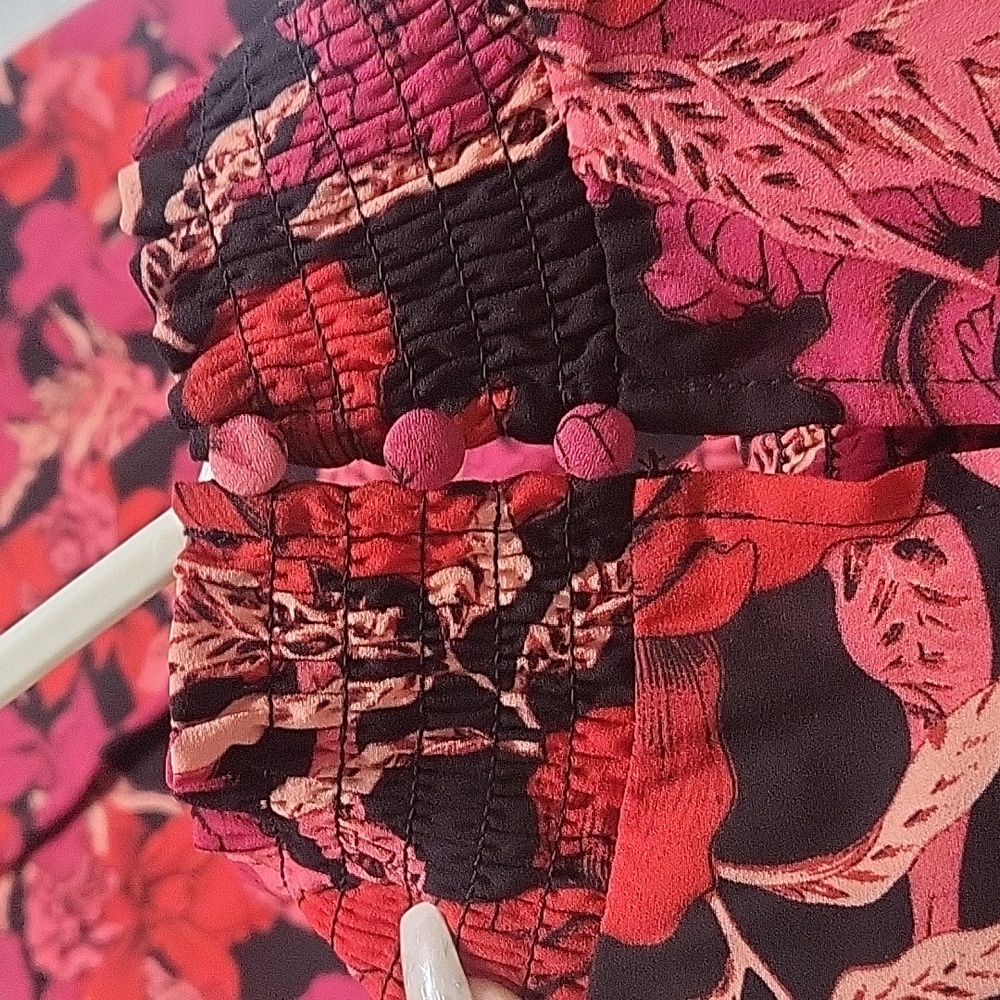 Nannette Pink and Black Floral Midi Dress - Picture 8 of 9
